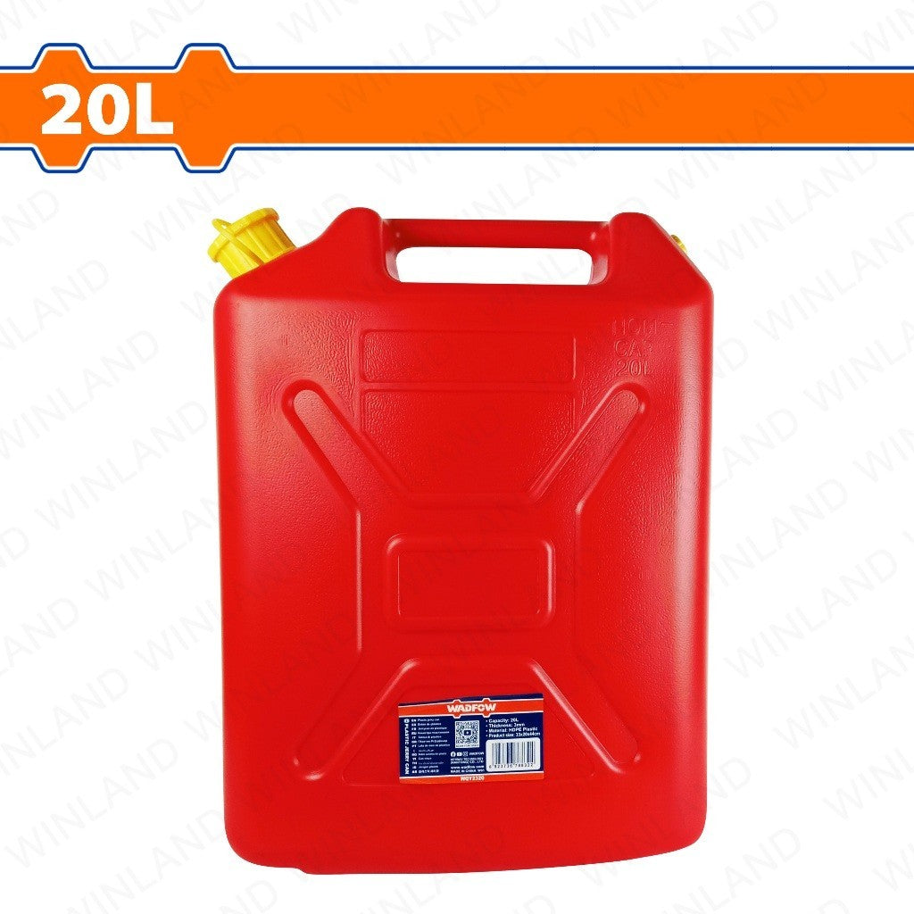 Wadfow 20 Liters Plastic Jerry Can with Gas Can Spout 33 x 20 x 44cm WQY2320 (WHT)