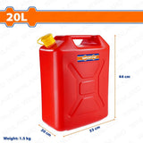 Wadfow 20 Liters Plastic Jerry Can with Gas Can Spout 33 x 20 x 44cm WQY2320 (WHT)